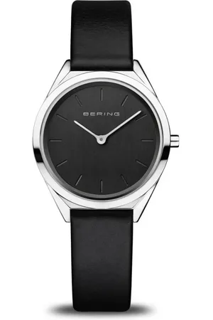 Bering Tilbehør, Dame, Grå, ONE SIZE, Uld, Dameur Ultra Slim 31 mm Rem Kalveskind 17031-402