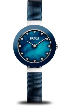 Bering Tilbehør, Dame, Blå, ONE SIZE, Keramisk dameur 29 mm Milanese armbånd 11429-387