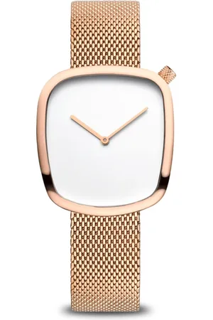 Bering Tilbehør, Dame, Gul, ONE SIZE, Uld, Kvinders Klassisk Armbåndsur Milanese Armbånd 18034-364