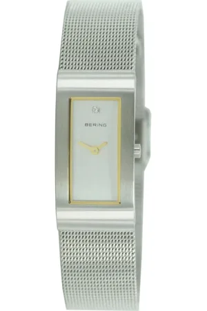 Bering Tilbehør, Dame, Grå, ONE SIZE, Uld, Dameur Cassic Collection Rustfrit stål armbånd og safirglas 10817-004