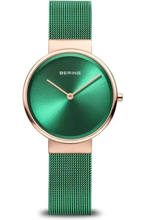 Bering Tilbehør, Dame, Grøn, ONE SIZE, Uld, Dameur Classic 31 mm Armbånd Milanese 14531-868