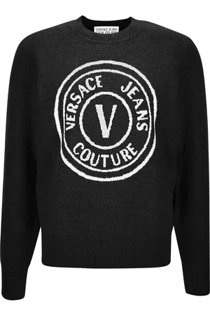 VERSACE Strik, Herre, Sort, XL, Sweaters