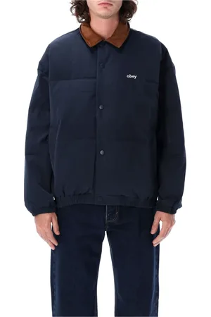 Obey Jakke, Herre, Blå, L, Mørkeblå Whispers Puffer Jakke