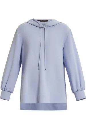 Persona by Marina Rinaldi Sweathshirts & Hoodies, Dame, Blå, 6XL, Uld, Sporty Cady Tunika med Hætte