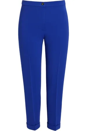 Persona by Marina Rinaldi Bukser, Dame, Blå, 4XL, Uld, Blå elegante bukser med elastisk talje
