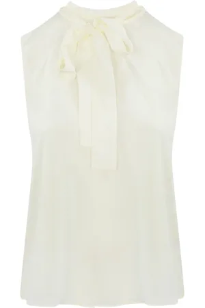 Max Mara Top, Dame, Hvid, S, Silke Ærmeløs Hvid Top
