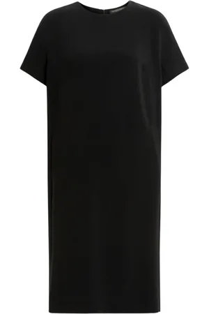 Persona by Marina Rinaldi Kjole, Dame, Sort, XL, Uld, Minimalistisk Sort Midi Kjole med Crewneck