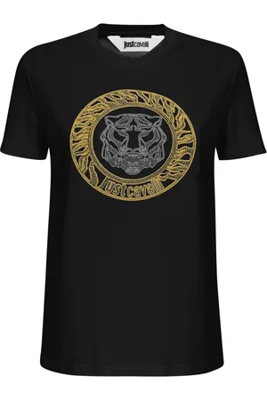 Roberto Cavalli Top, Dame, Sort, S, Bomuld, T-shirts og Polos