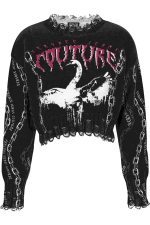 VERSACE Strik, Dame, Sort, L, Top