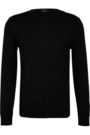 JOOP! Strik, Herre, Sort, XL, Uld, Herre Merino Uld Sweater