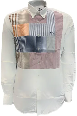 HARMONT&BLAINE Skjorte, Herre, Hvid, S, Bomuld, Herre multifarvet stribet skjorte med logo på forsiden - XXL