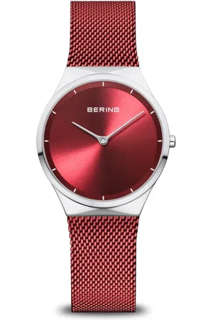 Bering Tilbehør, Dame, Rød, ONE SIZE, Kvinders Armbåndsur Klassisk Safirglas 12131-303