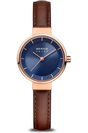 Bering Tilbehør, Dame, Brun, ONE SIZE, Uld, Kvinders solur 27 mm kalveskind rem 14627-567