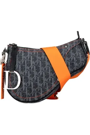 Dior Pre-owned, Dame, Blå, ONE SIZE, Uld, Pre-owned Canvas crossbody-tasker