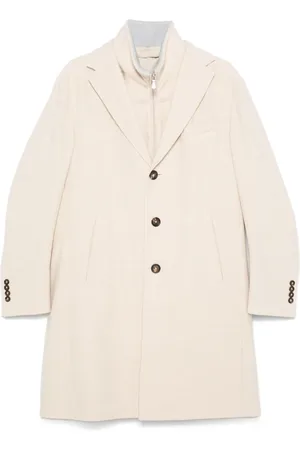 ELEVENTY Frakke, Herre, , 2XL, Uld, Uldfrakke med aftagelig inderside