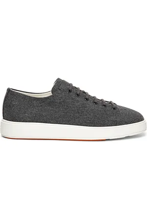 santoni Sko, Herre, Grå, 41 EU, Uld, Mænds uld sneaker