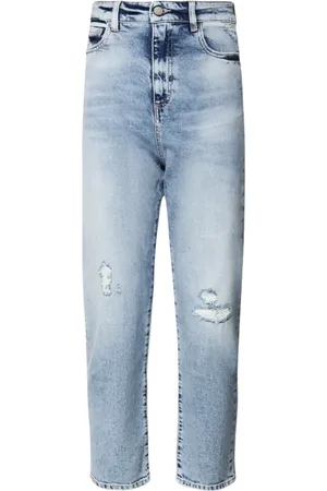 Icon Denim Jeans, Dame, Blå, W27, Denim, Højtaljet Straight Leg Blå Jeans