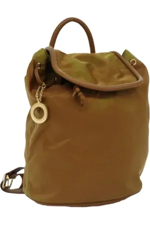 Céline Pre-owned, Dame, Brun, ONE SIZE, Tyl, Pre-owned Stof rygsaekke