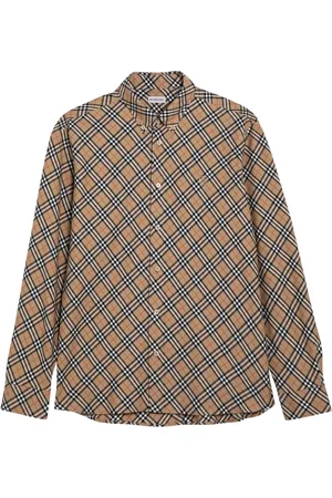 Burberry Skjorte, Herre, Brun, XL, Bomuld, Langærmet skjorte