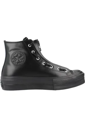 Converse Sko, Dame, Sort, 36 1/2 EU, Uld, Stilfulde Snørestøvler til Kvinder