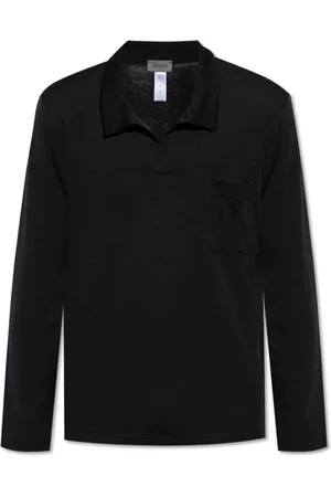Hanro Top, Herre, Sort, L, Polo Christian med lange ærmer