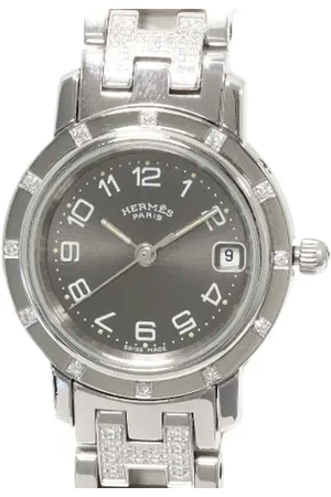 Hermès Pre-owned, Dame, Grå, ONE SIZE, Tyl, Pre-owned Metal watches