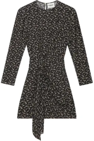 Isabel Marant Kjole, Dame, Flerfarvet, S, Uld, Printet kort kjole med elegante detaljer