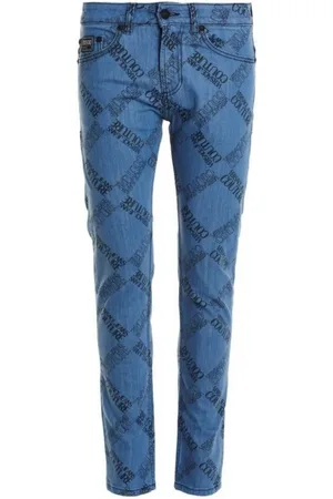 VERSACE Jeans, Herre, Blå, W34, Denim, Smalle Dundee Denim Jeans med Logo