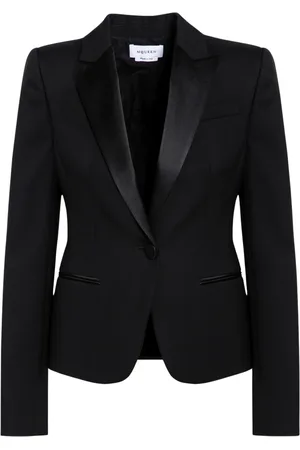 Alexander McQueen Jakke, Dame, Sort, S, Enkeltbrystet Jakke