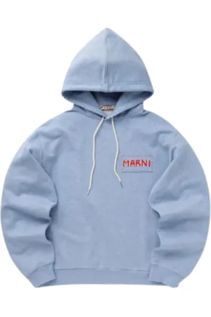 Marni Sweathshirts & Hoodies, Herre, Blå, S, Blå Nautisk Hættetrøje