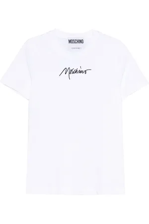 Moschino Top, Dame, Hvid, S, Bomuld, Afslappet Bomuld T-Shirt i Hvid