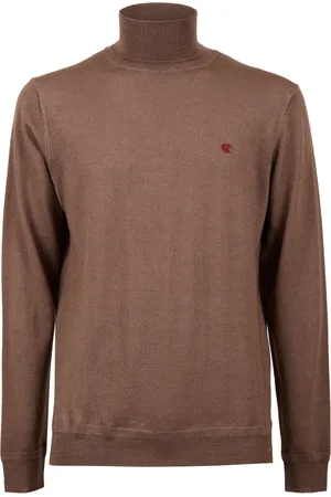 Gallo Strik, Herre, Brun, M, Herre ensfarvet brun turtleneck sweater