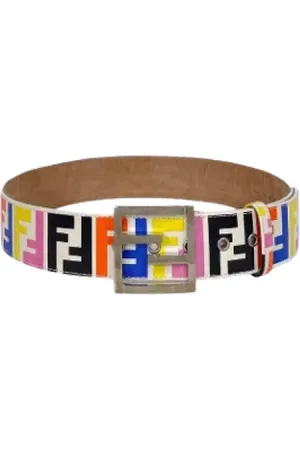 Fendi Pre-owned, Dame, Flerfarvet, ONE SIZE, Tyl, Pre-owned Laeder baelter