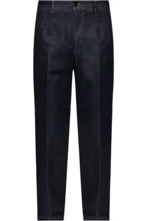 Dolce & Gabbana Jeans, Herre, Blå, XL, Denim, Logo Plaque Straight Leg Denim Jeans