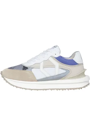 Mikakus Sko, Herre, Flerfarvet, 45 EU, Uld, Mesh sneakers med hvide og blå detaljer