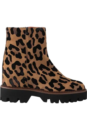 Belle Sko, Dame, Brun, 39 EU, Læder, Leopard Print Læder Ankelstøvle