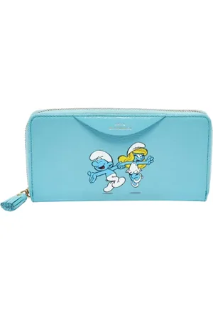 Anya Hindmarch Pre-owned, Dame, Blå, ONE SIZE, Uld, Pre-owned Laeder punge