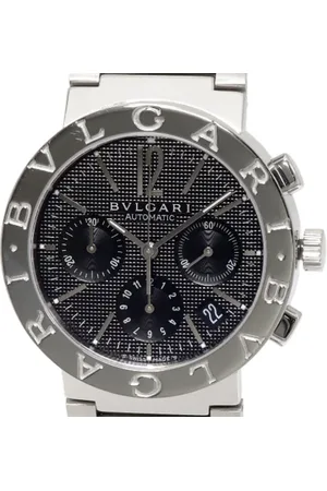 Bvlgari Pre-owned, Herre, Sort, ONE SIZE, Tyl, Pre-owned Rustfrit stal watches