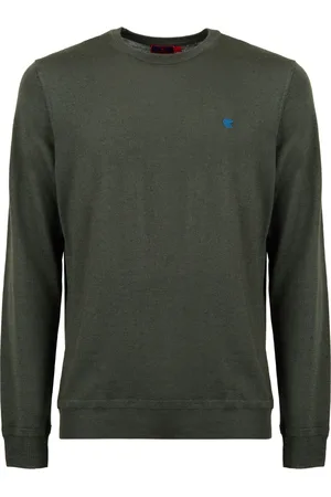 Gallo Strik, Herre, Grøn, XL, Mænds ensfarvet grøn crew-neck sweater