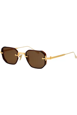 AKONI Tilbehør, unisex, Gul, 47 MM, Uld, Stilfulde Juno-Two solbriller til sommeren