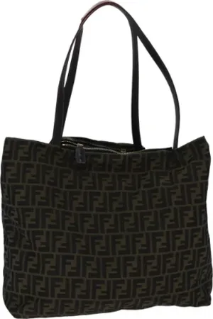 Fendi Pre-owned, Dame, Brun, ONE SIZE, Uld, Pre-owned Canvas totes