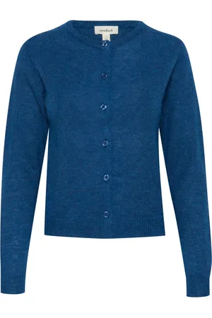 Soaked in Luxury Strik, Dame, Blå, 2XL, Uld, Basis Cardigan Ensign