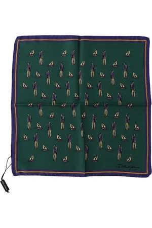 Dolce & Gabbana Tilbehør, Herre, Grøn, ONE SIZE, Luksus Silke Grøn Herresjal