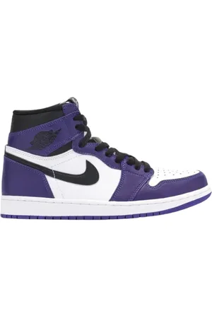 Jordan Sko, Herre, Lilla, 36 1/2 EU, Læder, Court Retro High Top Sneaker