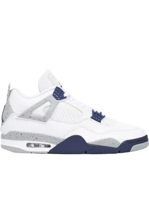 Jordan Sko, Herre, Hvid, 47 1/2 EU, Læder, Midnight Navy Retro 4 Sneakers