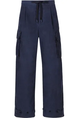 Dolce & Gabbana Bukser, Herre, Blå, L, Bomuld, Cargo Jogging Bukser med Logo Plakette