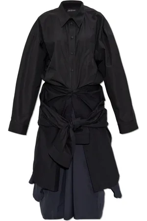Balenciaga Kjole, Dame, Sort, M, Bomuld, Kjole med slips