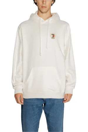 Tommy Hilfiger Sweathshirts & Hoodies, Herre, Hvid, M, Bomuld, Hvid Plain Hættetrøje til Mænd