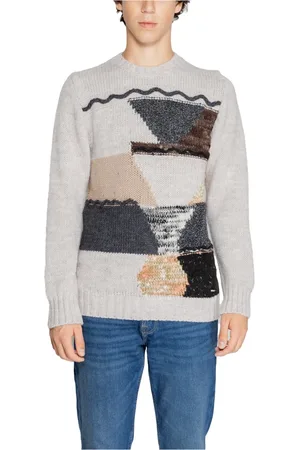 GIANNI LUPO Strik, Herre, , 2XL, Uld, Strik Print Sweater
