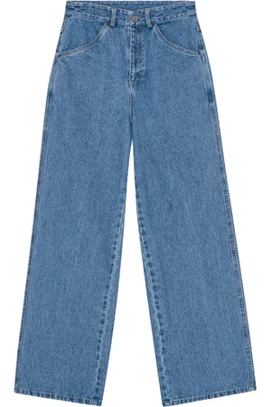 Opéra Sport Jeans, Dame, Blå, L, Bomuld, Bredbenet Camelia Jeans